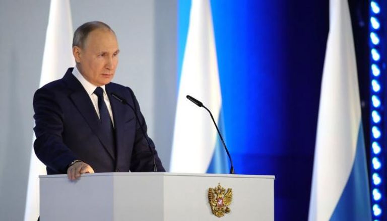 الرئيس الروسي فلاديمير بوتين يلقي خطابا بعد عام على العملية العسكرية بأوكرانيا