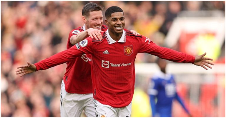 راشفورد يحتفل بتسجيل أحد أهدافه