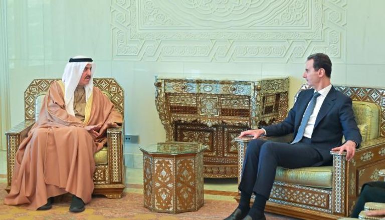 لقاء الأسد و صقر غباش رئيس المجلس الوطني الاتحادي الإماراتي