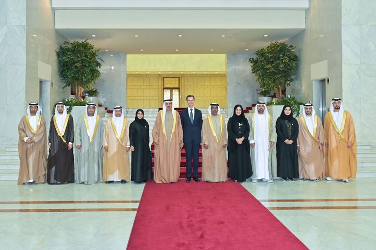 لقاء الأسد و صقر غباش رئيس المجلس الوطني الاتحادي الإماراتي