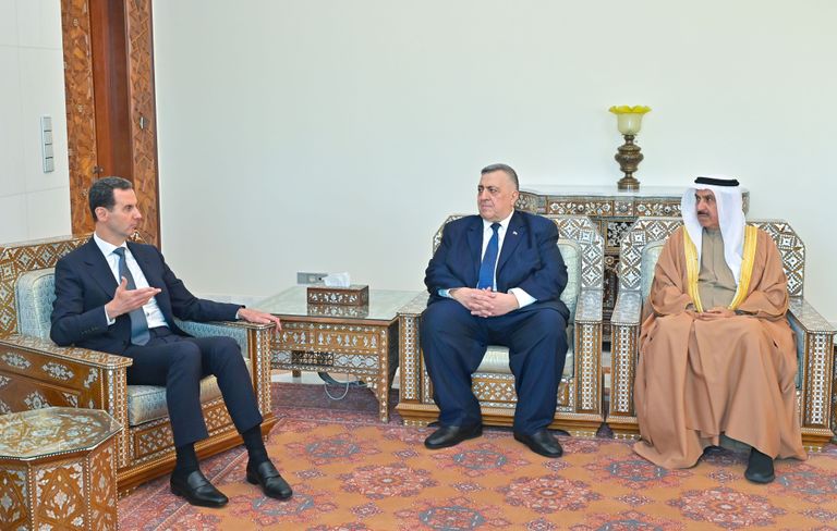 لقاء الأسد و صقر غباش رئيس المجلس الوطني الاتحادي الإماراتي