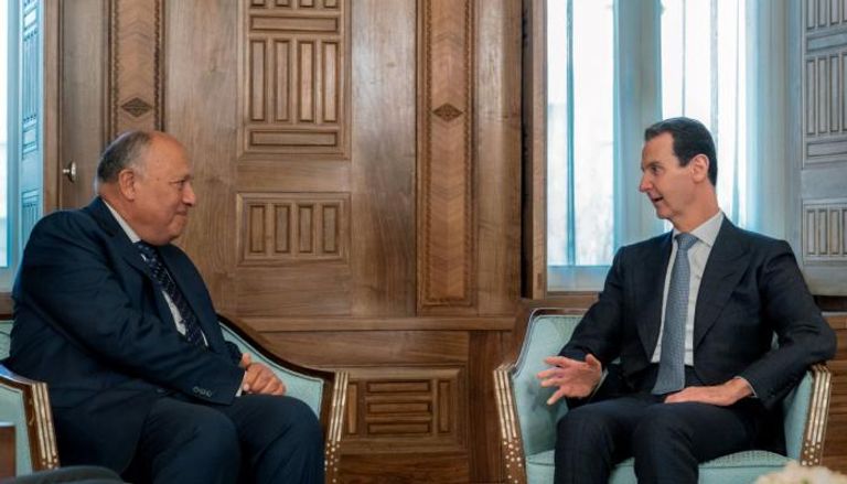 الرئيس السوري بشار الأسد ووزير الخارجية المصري