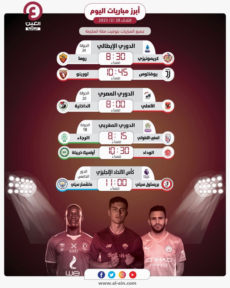 مباريات اليوم