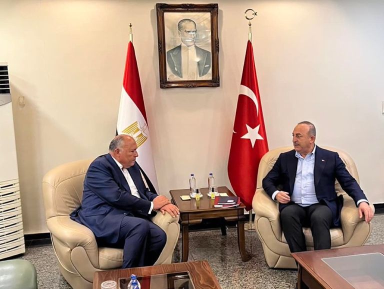 مصافحة السيسي لأردوغان في قطر - أرشيفية