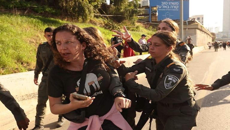 جانب من الاحتجاجات على قانون الإصلاح القضائي بإسرائيل