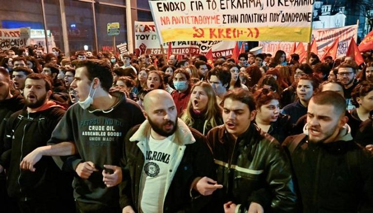 جانب من المظاهرات التي تشهدها اليونان- رويترز