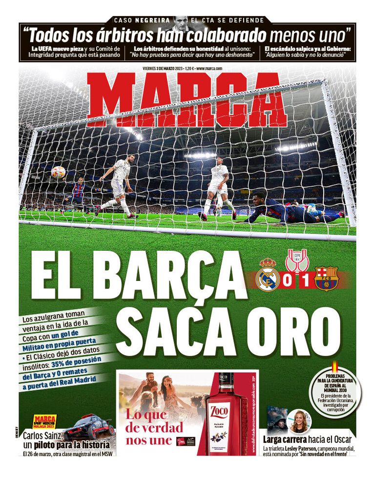 برشلونة يفوز على ريال مدريد في الكلاسيكو