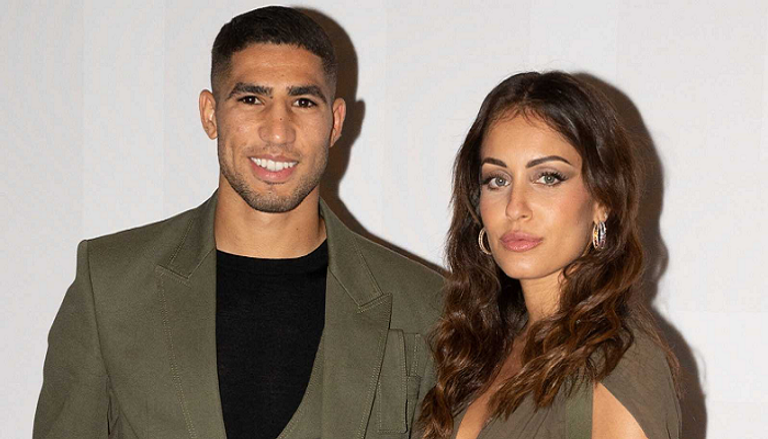 أشرف حكيمي وزوجته