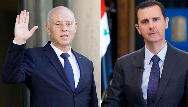 الرئيسان السوري بشار الأسد والتونسي قيس سعيد