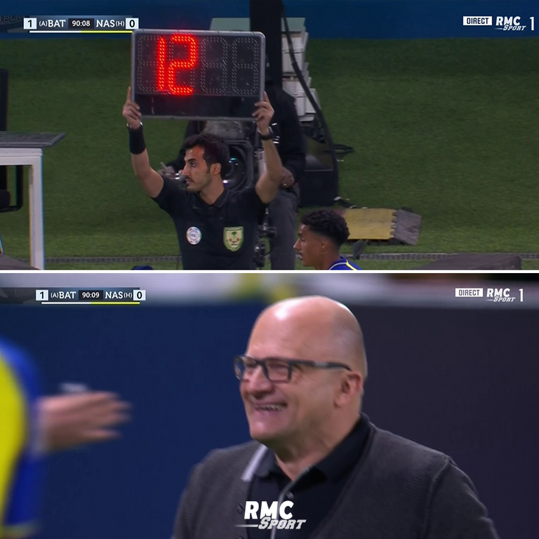 الحكم يحتسب 12 دقيقة وقت بدل ضائع رونالدو في مباراة النصر والباطن