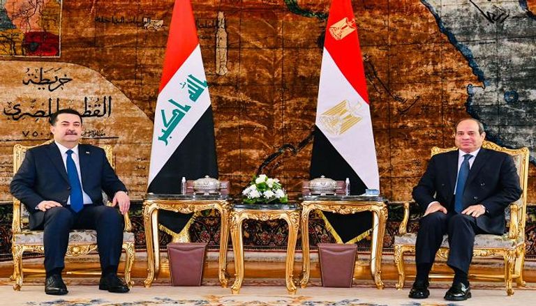 الرئيس المصري ورئيس وزراء العراق 