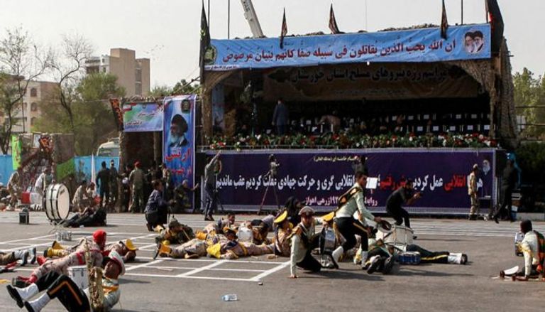 جانب من الهجوم المسلح على استعراض عسكري لجيش إيران في سبتمبر 2018، 