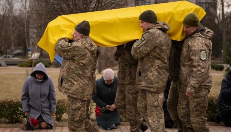 تشييع جندي أوكراني قتل في معركة باخموت