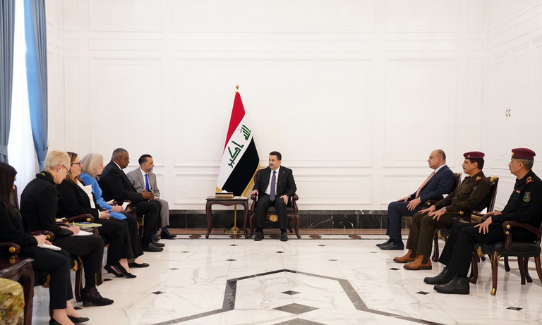 وزير الدفاع الأمريكي لويد أوستن لدى وصوله إلى العراق