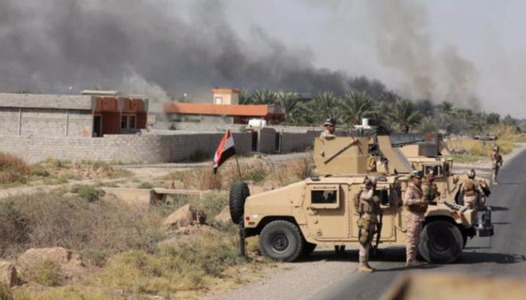 قوة من الجيش العراقي عند قضاء المقدادية بمحافظة ديالى