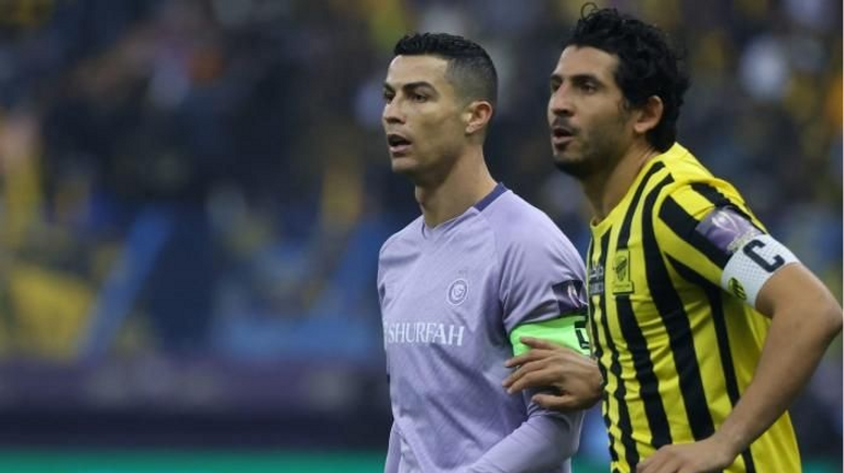 كريستيانو رونالدو وأحمد حجازي كريستيانو رونالدو نجم النصر ضد الاتحاد
