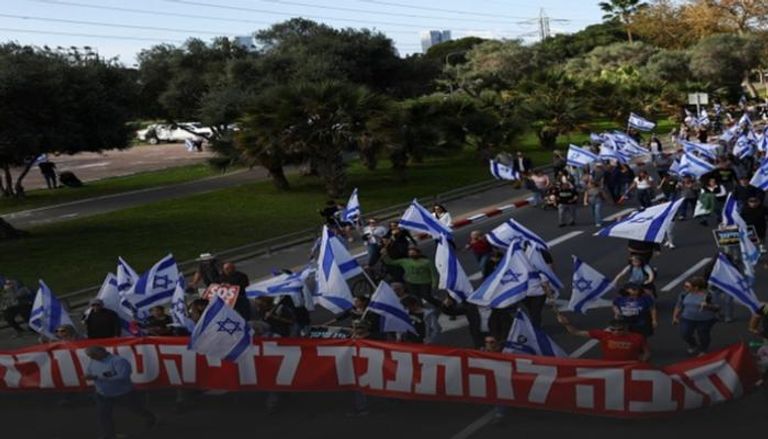 جانب من الاحتجاجات الإسرائيلية