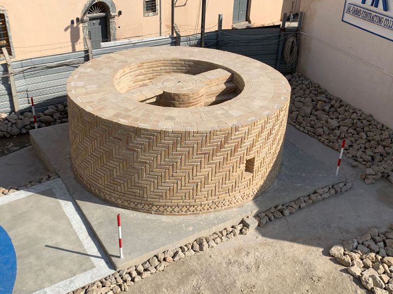 جانب من مشروع بناء جامع النوري الكبير في الموصل العراقية