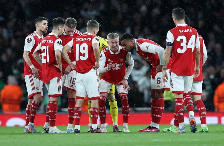 لاعبو أرسنال أمام سبورتنج لشبونة هدف سبورتنج لشبونة أمام أرسنال