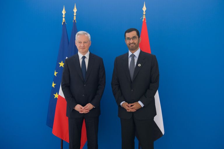 الدكتور سلطان الجابر خلال الجولة العالمية للاستماع الدكتور سلطان الجابر يلتقي الرئيس الفرنسي ماكرون