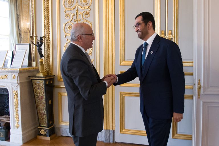 الدكتور سلطان الجابر خلال الجولة العالمية للاستماع الدكتور سلطان الجابر يلتقي الرئيس الفرنسي ماكرون