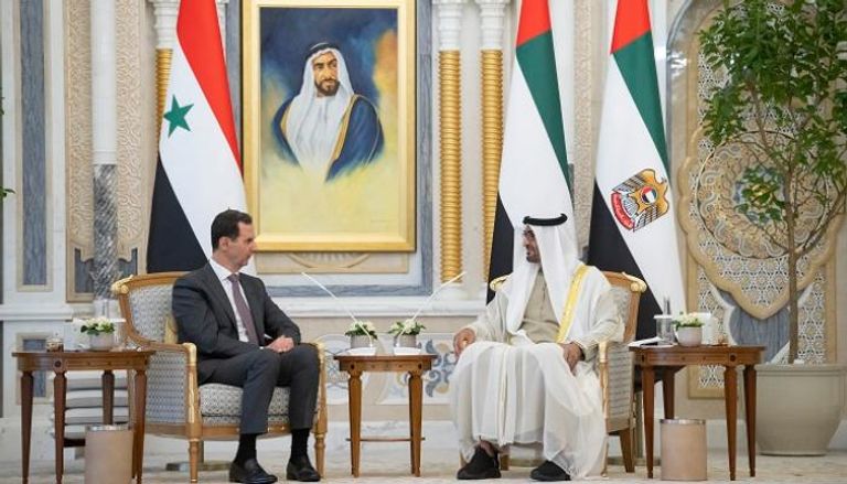 الشيخ محمد بن زايد آل نهيان مع الرئيس السوري بشار الأسد