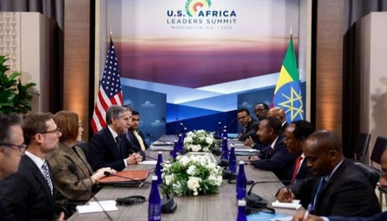 لقاء سابق بين رئيس وزراء إثيوبيا ووزير الخارجية الأمريكي