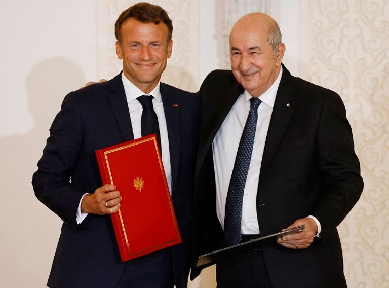 تبون وماكرون في الجزائر الرئيس الجزائري عبدالمجيد تبون