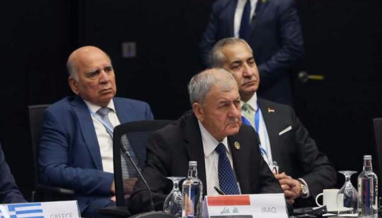 الرئيس العراقي رشيد خلال مشاركته في مؤتمر نيويورك للمياه