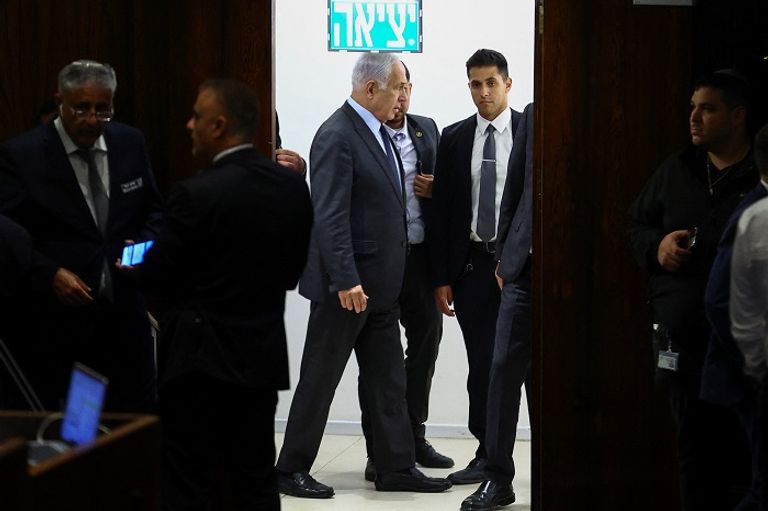 رئيس الوزراء الإسرائيلي بنيامين نتنياهو مظاهرة مناهضة لخطة نتنياهو للإصلاح القضائي في إسرائيل