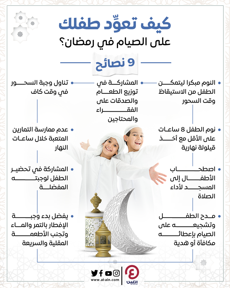 نصائح مهمة لتسهيل الصيام على الأطفال في رمضان