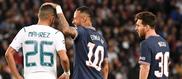 رياض محرز نجم مانشستر سيتي ضد باريس سان جيرمان رياض محرز نجم مانشستر سيتي