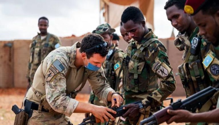 قوات صومالية خلال تلقيها تدريبات أمريكية - أرشيفية