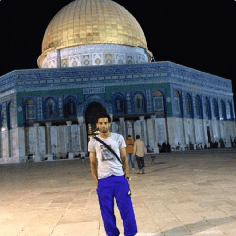 محمد صلاح أمام مسجد قبة الصخرة محمد صلاح في روما الإيطالي