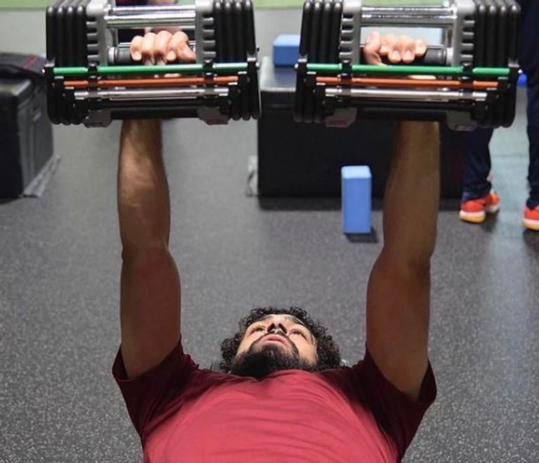 محمد صلاح في الجيم محمد صلاح في روما الإيطالي