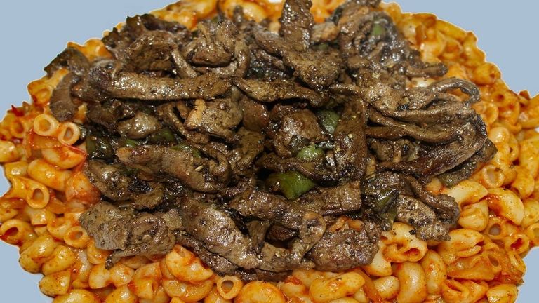 طبق مكرونة بالكبدة الإسكندراني