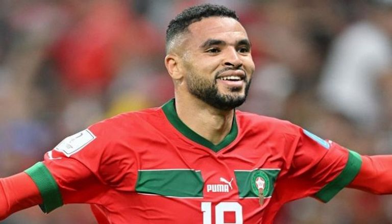 يوسف النصيري مهاجم منتخب المغرب