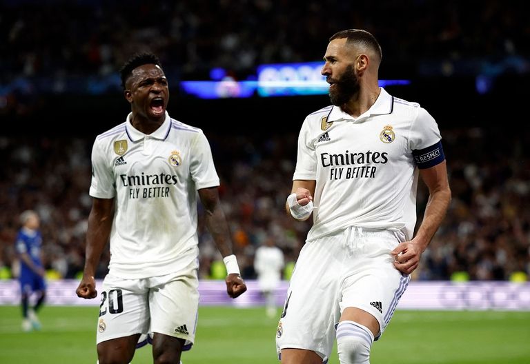 كريم بنزيما وفينيسيوس جونيور ريال مدريد ضد تشيلسي