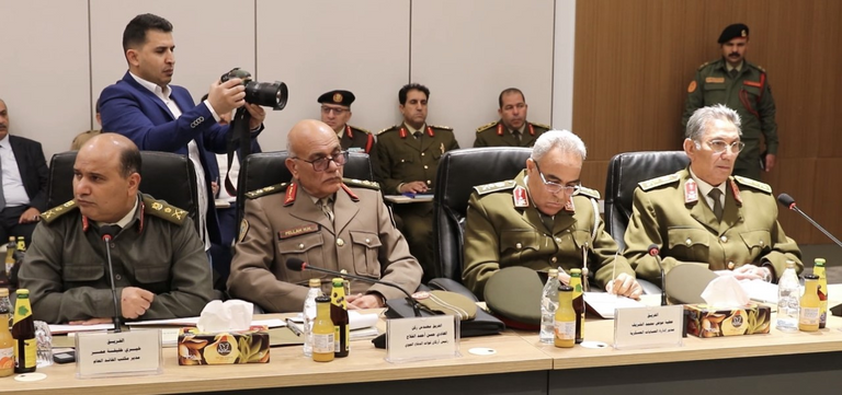 جانب من اجتماع قيادات الجيش الليبي جانب من أعمال اجتماع قيادات الجيش الليبي