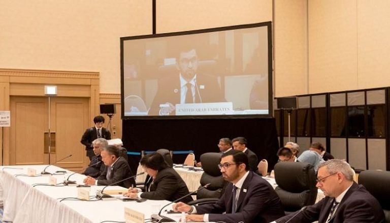 الدكتور سلطان الجابر خلال مشاركته في الاجتماع الوزاري لمجموعة السبع