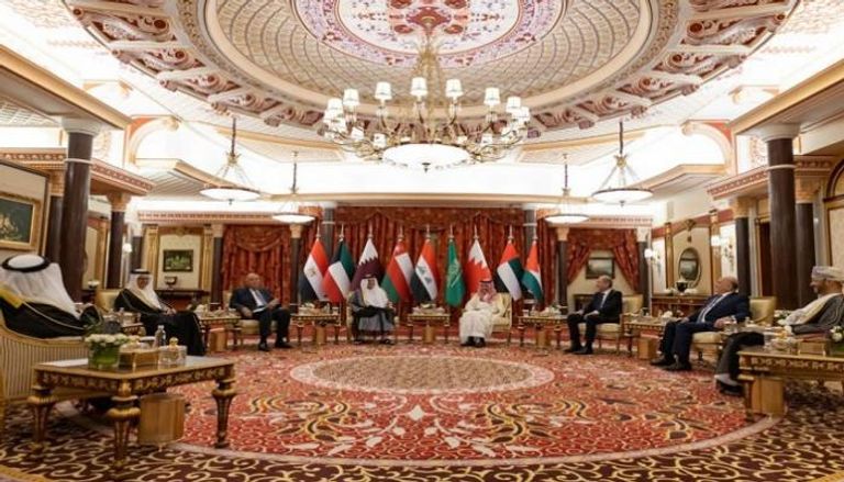 جانب من الاجتماع التشاوري لوزراء خارجية التعاون الخليجي ومصر والأردن والعراق