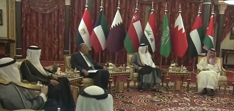 جانب من الاجتماع التشاوري لوزراء خارجية التعاون الخليجي ومصر والأردن والعراق