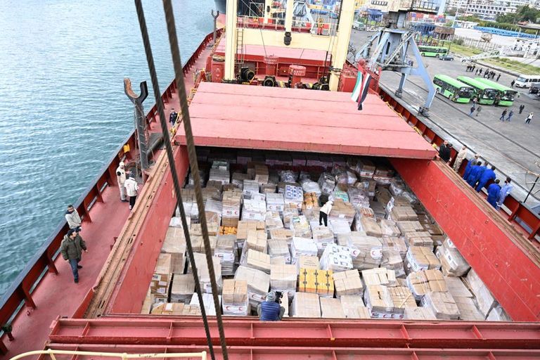 جانب من المساعدات الإماراتية الموجهة إلى سوريا