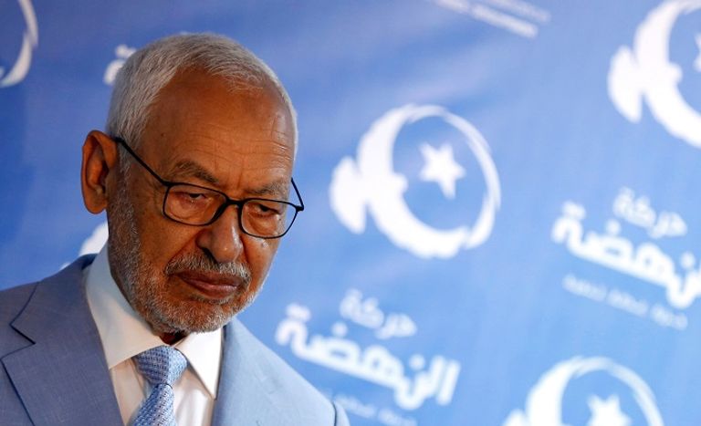 راشد الغنوشي قيس سعيد خلال الاحتفال