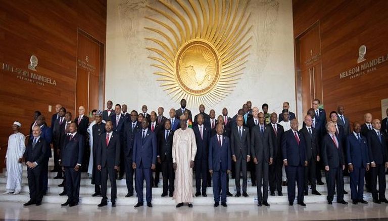 صورة جماعية للقادة الأفارقة المشاركين في الدورة الـ36 للاتحاد الأفريقي