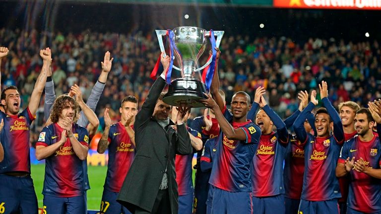 برشلونة بطل ليغا 2013 نجوم فريق برشلونة