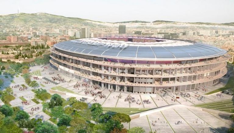 ملعب برشلونة ليونيل ميسي بقميص برشلونة