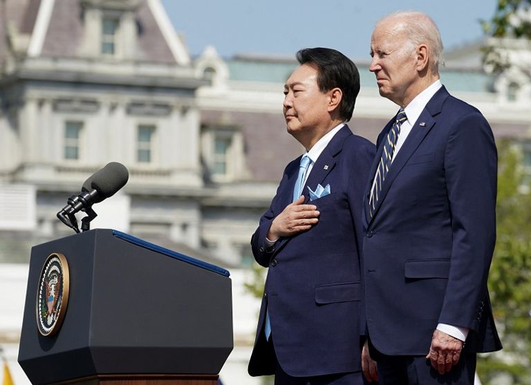 بايدن ورئيس كوريا الجنوبية في واشنطن