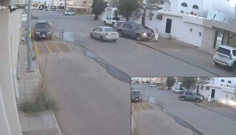 لقطة من الفيديو المتداول لحادث الدهس في السعودية