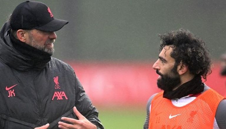 يورغن كلوب ومحمد صلاح في ليفربول